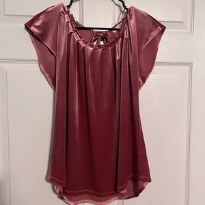 Lauren Conrad rose velvet blouse